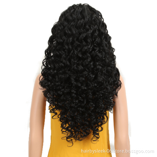 Kinky Curly 13x4 Ombre Blonde Free Parting Long Curly HD Transparent Heat Resistant Lace Front Synthetic Hair Wigs for woman